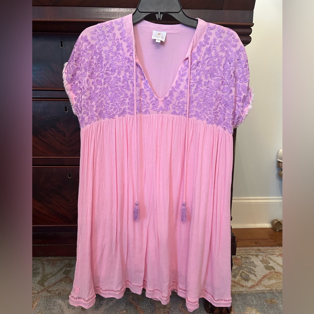 J.Marie Pink and Purple embroidered dress